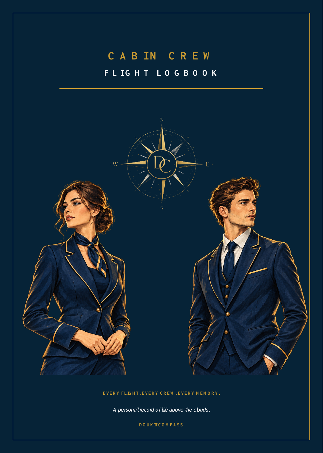 Doukii Compass Cabin Crew Flight Logbook cover